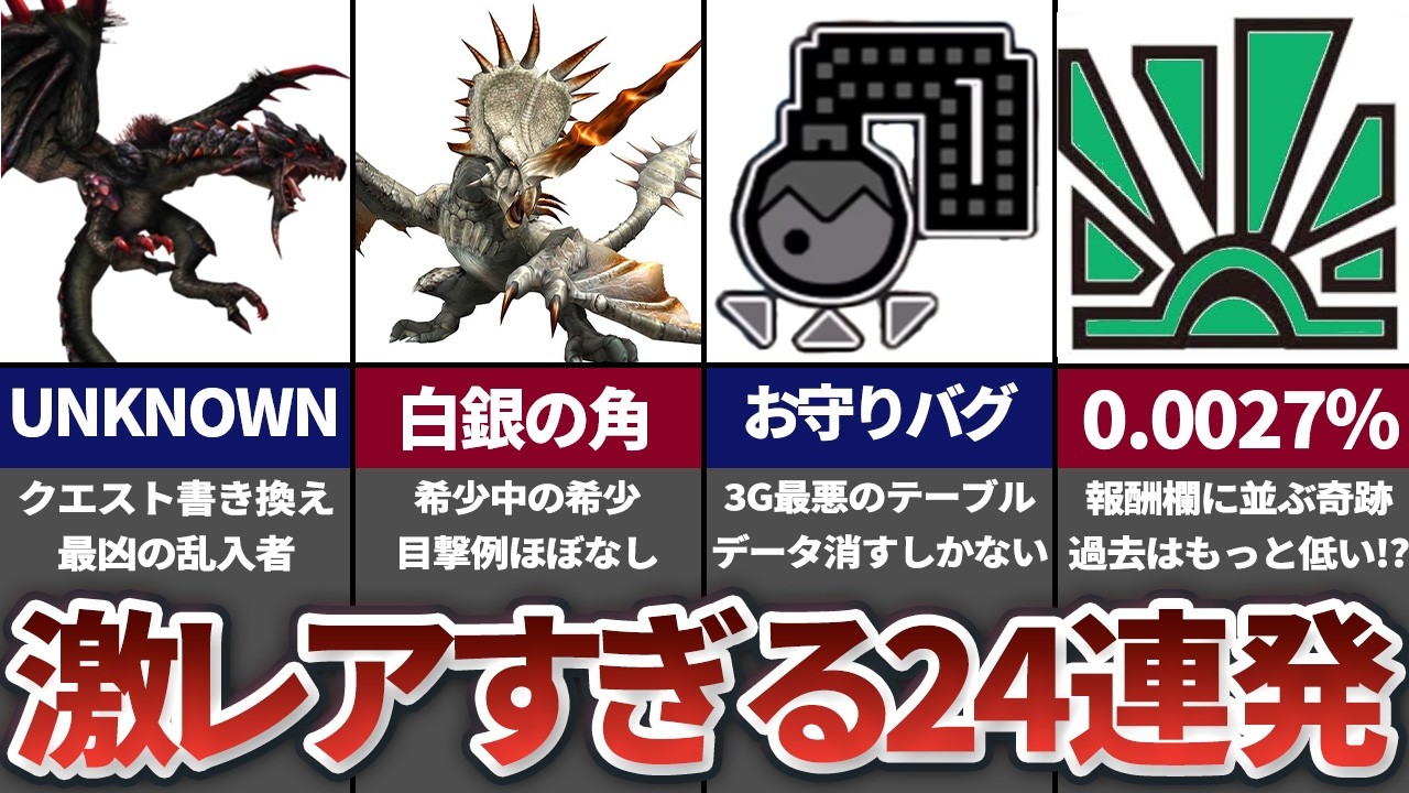 【作業用】99%のハンターには起こらない激レアすぎること24選【モンハン】