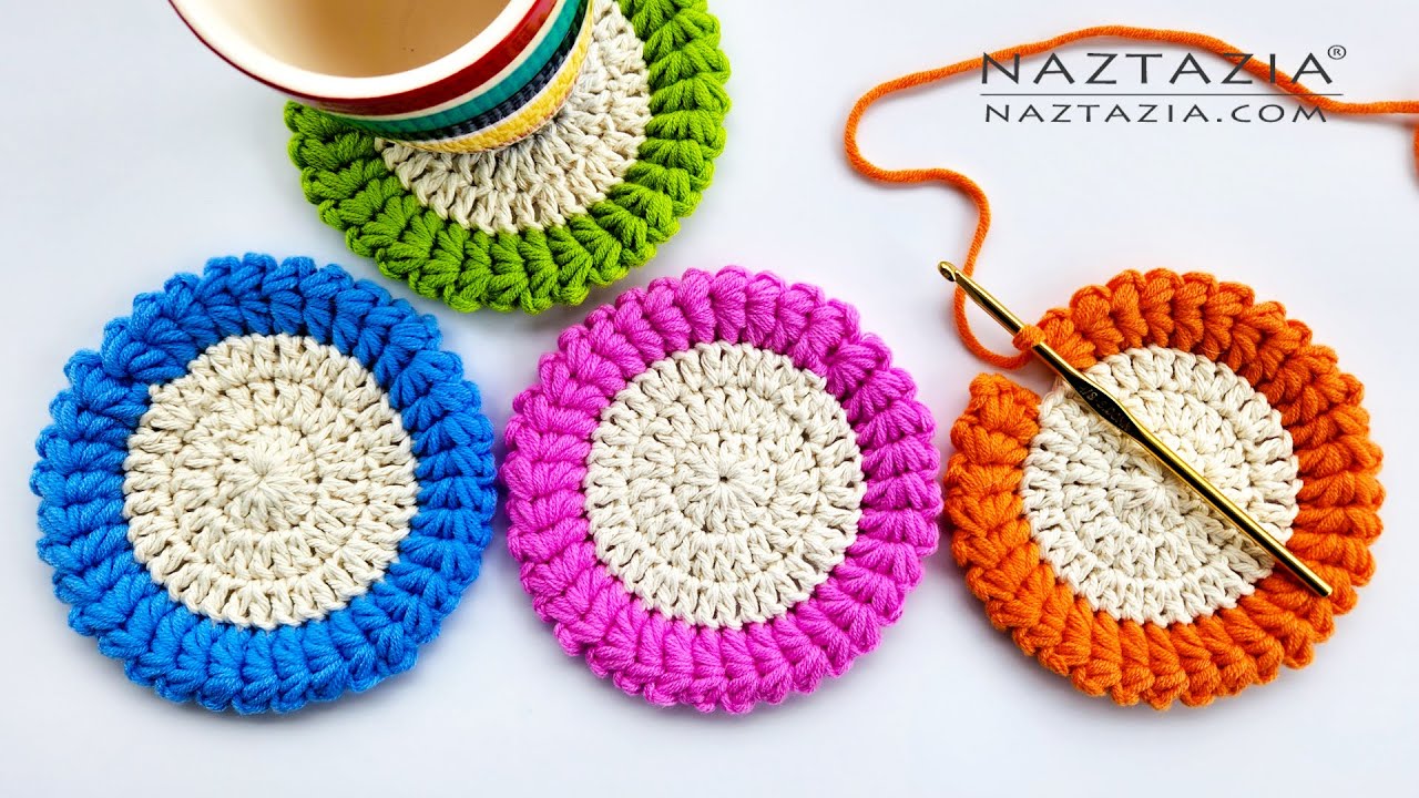 How to Crochet Star Stitch Coasters - YouTube