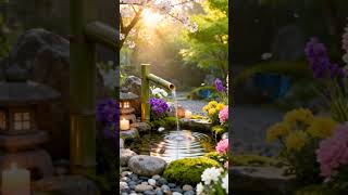 Tranquil Mind 💧 Garden Serenity #relax #shorts #piano #water #music