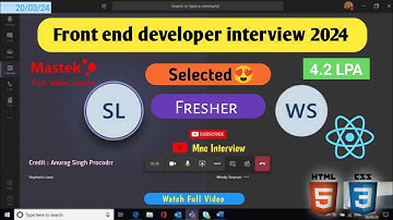 Front end developer interview 2024 | React js interview | html css javascript interview | selected 🥳