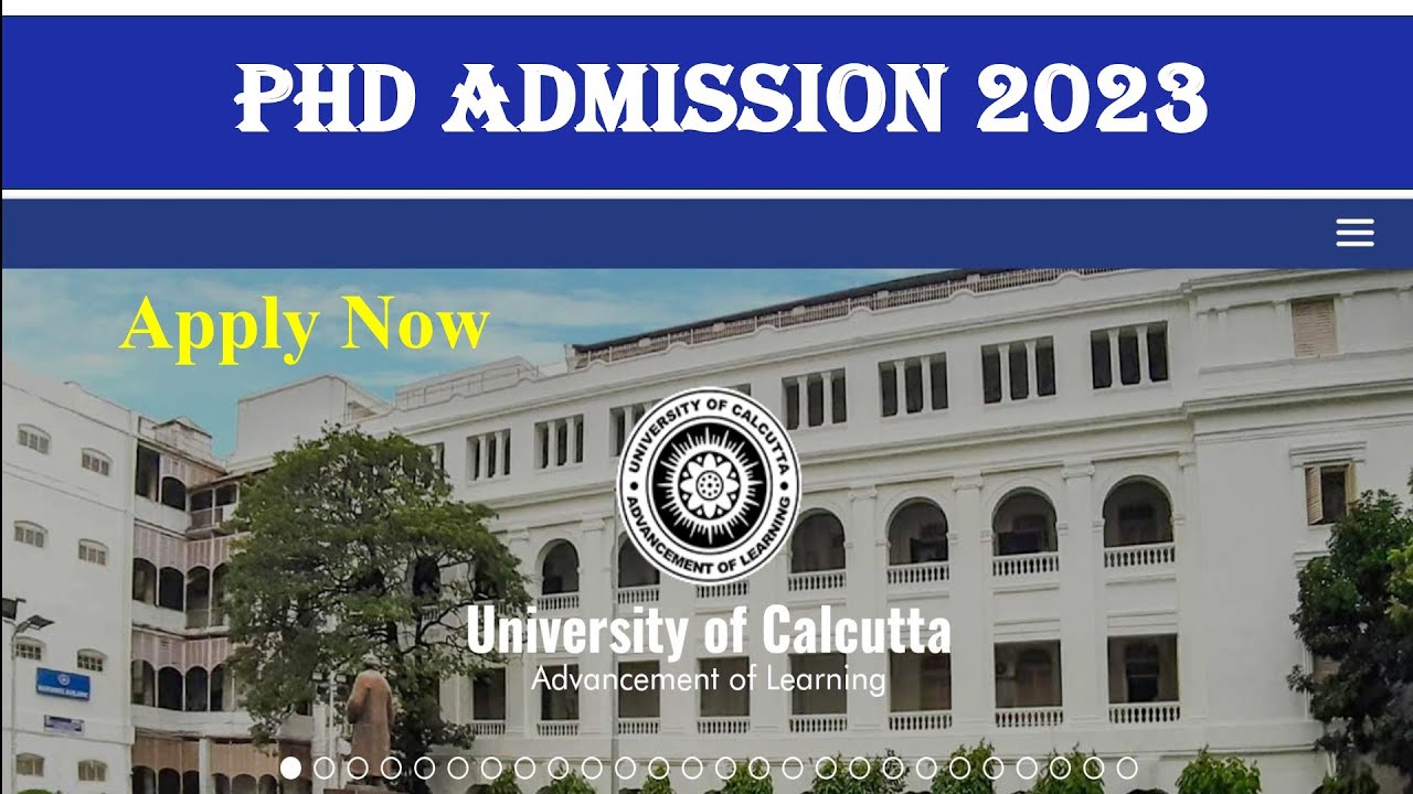 PhD Admission 2023 // Calcutta University // West Bengal - YouTube