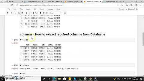 Columns Operation in Python # How to extract required columns from Dataset