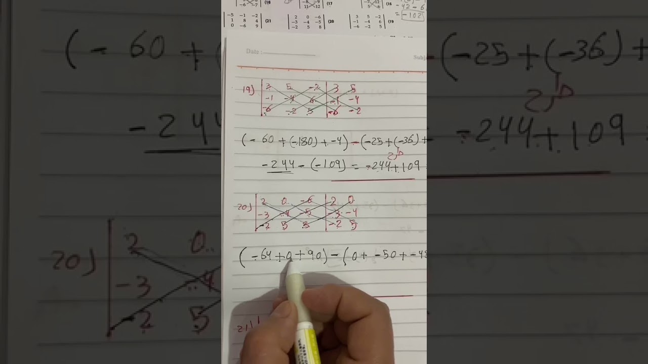 (2-4) المحددات وقاعدة كرامر (تدرب ) الصف الثاني  الثانوي ( الجزء الثالث )