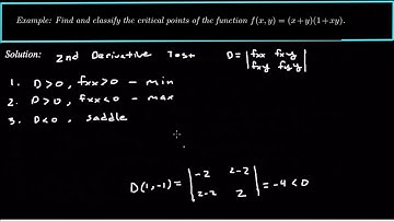 Second Derivative Test for a Function of Two Variables