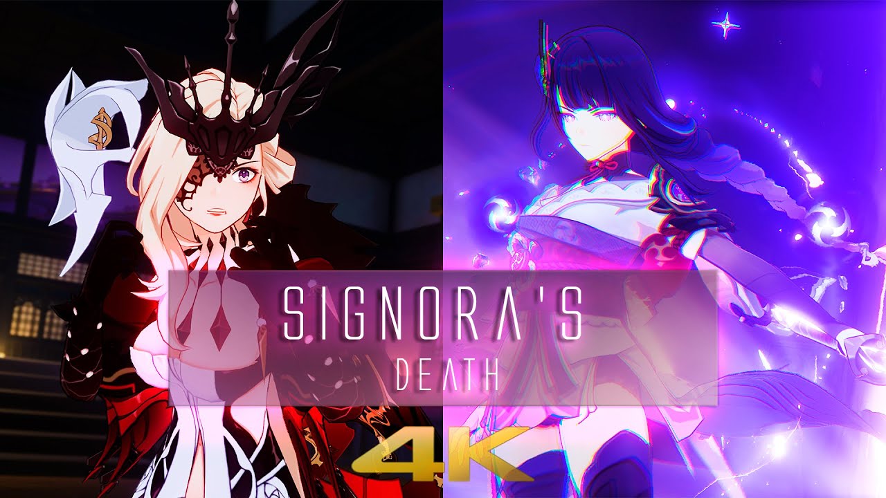 [4K] GENSHIN IMPACT 2.1 - Signora muere a manos de Shogun Raiden - YouTube