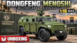 Dongfeng Mengshi Military Armored Vehicle 1:18 Scale Diecast Model Car | Unboxing & Detailed Review