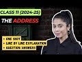 The address class 11 english  one shot  the address detailed explanation in hindi  202425