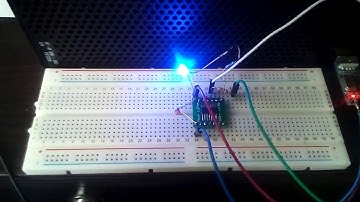 ATtiny414 microcontroller. Flashing LED.