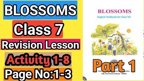 Class 7 English Revision Lesson//WBBSE Class vii English Revision Lesson in Bengali//Activity 1-8