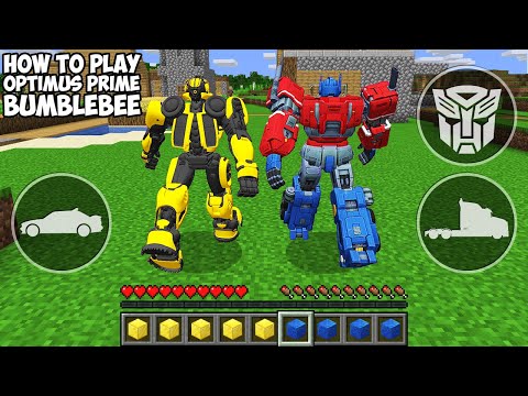 HOW TO PLAY BUMBLEBEE vs OPTIMUS PRIME in MINECRAFT REAL AUTOBOT Minecraft GAMEPLAY Movie traps
