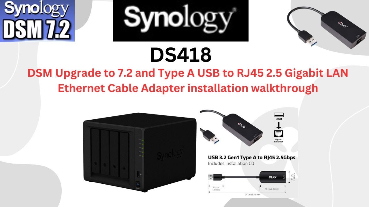 LIVE - Upgrading Synology 418 NAS to DSM 7.2 and 2.5Gbe - YouTube