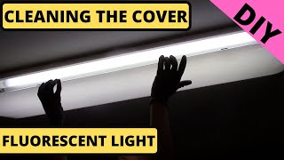 Cleaning Cover Fluorescent Kitchen Light. DIY.