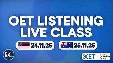 OET Listening - FREE E2 OET Live Class!