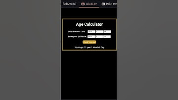 Age Calculator🔥😯🔥made by|HTML,CSS,JS|#coding #developer #designers #programming #shorts #shortvideo