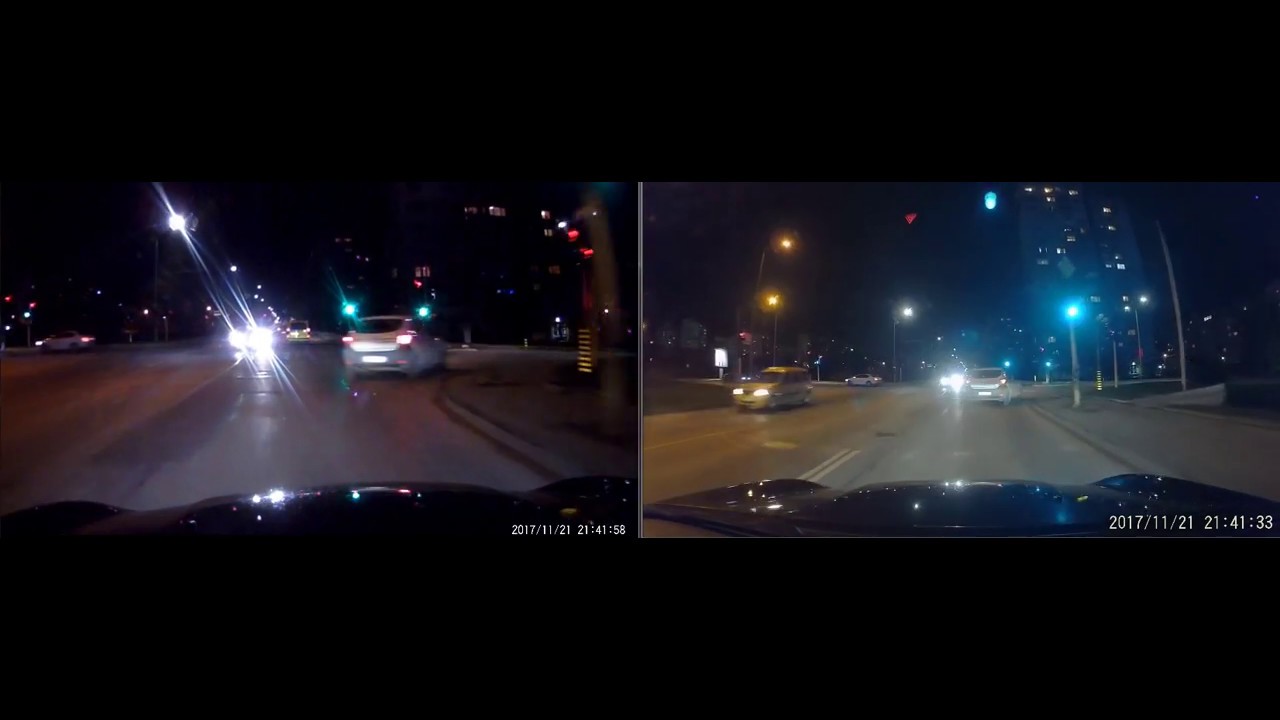Philips CVR108 vs Xiaomi YI CAR Dash Camera Night View
