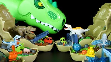 DINOSAUR 4K: T-REX, INDOMINUS REX, BLUE, MOSASAURUS, ANKYLOSAURUS, PTERANODON - ASMR DKT 230409