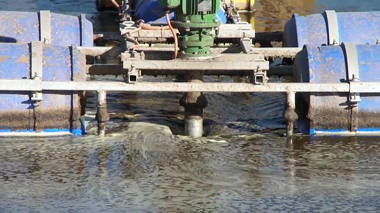 Dairy Effluent Pond being stirred - YouTube