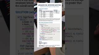 Advance SQL INTERVIEW questions and answers HR Analytics