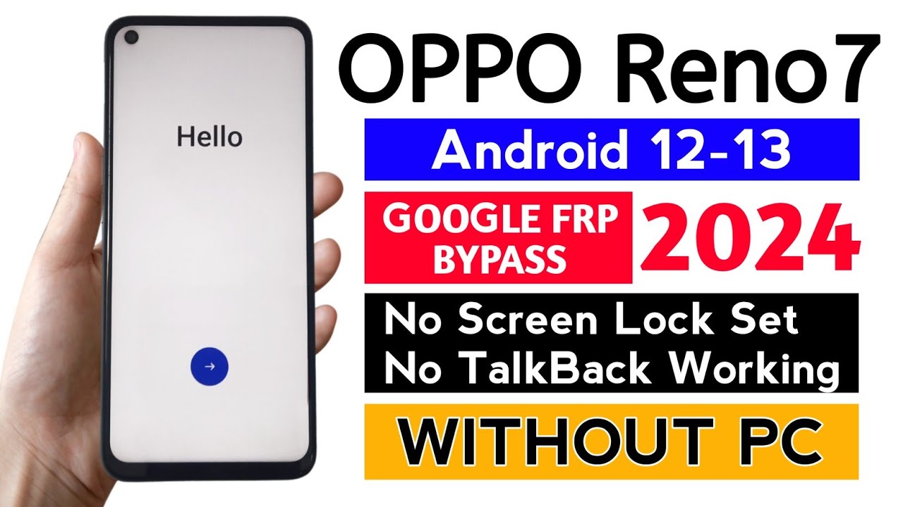 Oppo Reno7 5G (CPH2371) Frp Unlock/Bypass Android 12 -13 WITHOUT PC | Reset Phone not working.