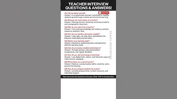 Teacher Interview Questions and Answers | Teaching interview Questions and  Answers