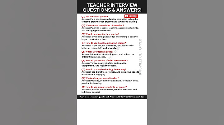 Teacher Interview Questions and Answers | Teaching interview Questions and  Answers