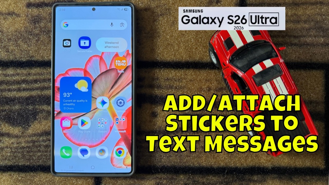 How to Add/Attach Stickers to Text Messages Samsung Galaxy S26 Ultra ...