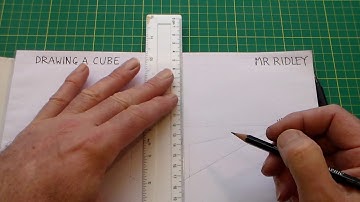 D&T lesson  Two Point Perspective part 1 - introduction drawing a cube.