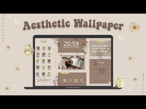 FREE TEMPLATE | Thiết kế hình nền laptop giao diện Aesthetic bằng Canva | Aesthetic Wallpaper