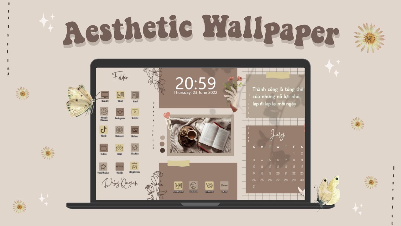 FREE TEMPLATE | Thiết kế hình nền laptop giao diện Aesthetic bằng ...