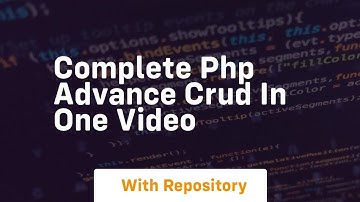 Complete php advance crud in one video