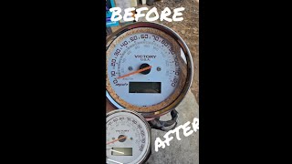 Victory Speedometer repair ,how to remove ring and paint ,refresh