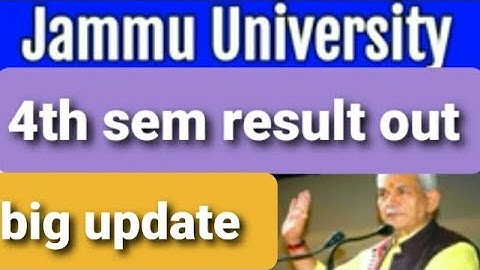 Jammu university 4th sem result out