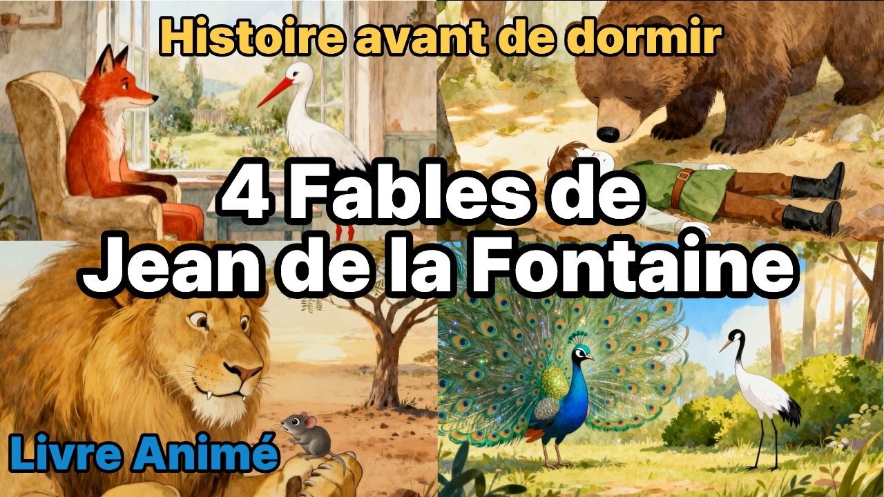 [ Histoire avant de dormir ] 4 Fables de Jean de la Fontaine / Le Renard et la Cigogne +3
