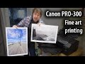 Canon PRO-300 Fine Art printing. Using high quality smooth rag paper for colour and black and white