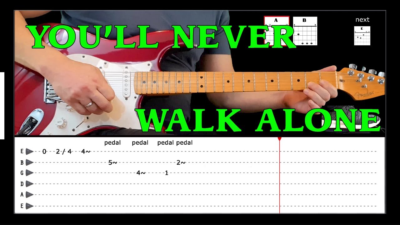 YOU'LL NEVER WALK ALONE - Guitar lesson with tabs - The Shadows - YouTube