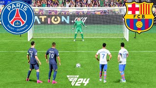 FIFA 24 | RONALDO MBAPPE VS MESSI NEYMAR | PSG VS FC BARCELONA | UCL FINAL | PENALTY SHOOTOUT - PS5