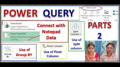 Power Query Tutorial: Parts-2 , connect with notepad, Split Columns, Group by, Pivot,