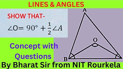 Bisectors of ∠B and ∠C of △ABC intersect each other at the point O. Prove that ∠BOC = 90° + (1/2) ∠A