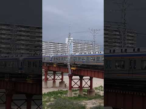 南海6000系+6300系（6023f+6331f+6335f）急行　大和川橋梁通過