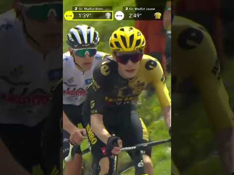 💪Vingegaard attaque Pogacar dans le Tourmalet #shorts #cycling #tourdefrance