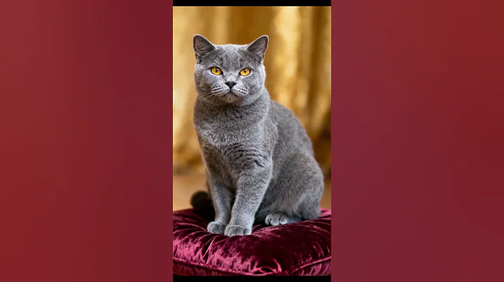 Watch the video about Royal Blue! 👑 Majestic British Shorthair Cat Sitting on Velvet Throne #shorts #shortsviral #cat #ai
