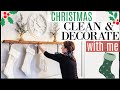 LAST-MINUTE Christmas Clean + Decorate! | Purging Toy Collection | Cleaning Motivation | DIY Mantle