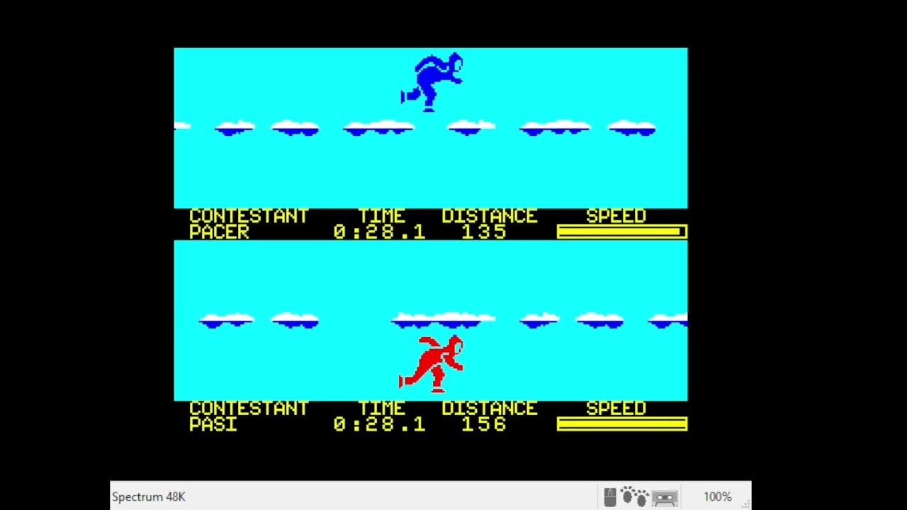 ZX Spectrum, Emulated, Winter Games, Speed Skating, 41.1 seconds