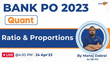 Bank PO 2023 | Ratio and proportions | Quant | By Manoj Dabral