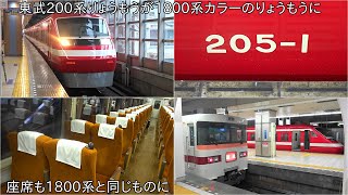 【100系＆200系がデビュー30年記念、特急リバイバルカラー車両企画 第二弾が運行】東武200系205Fリバイバルカラー運行 ~東武1800系カラーの「りょうもう」が復活~