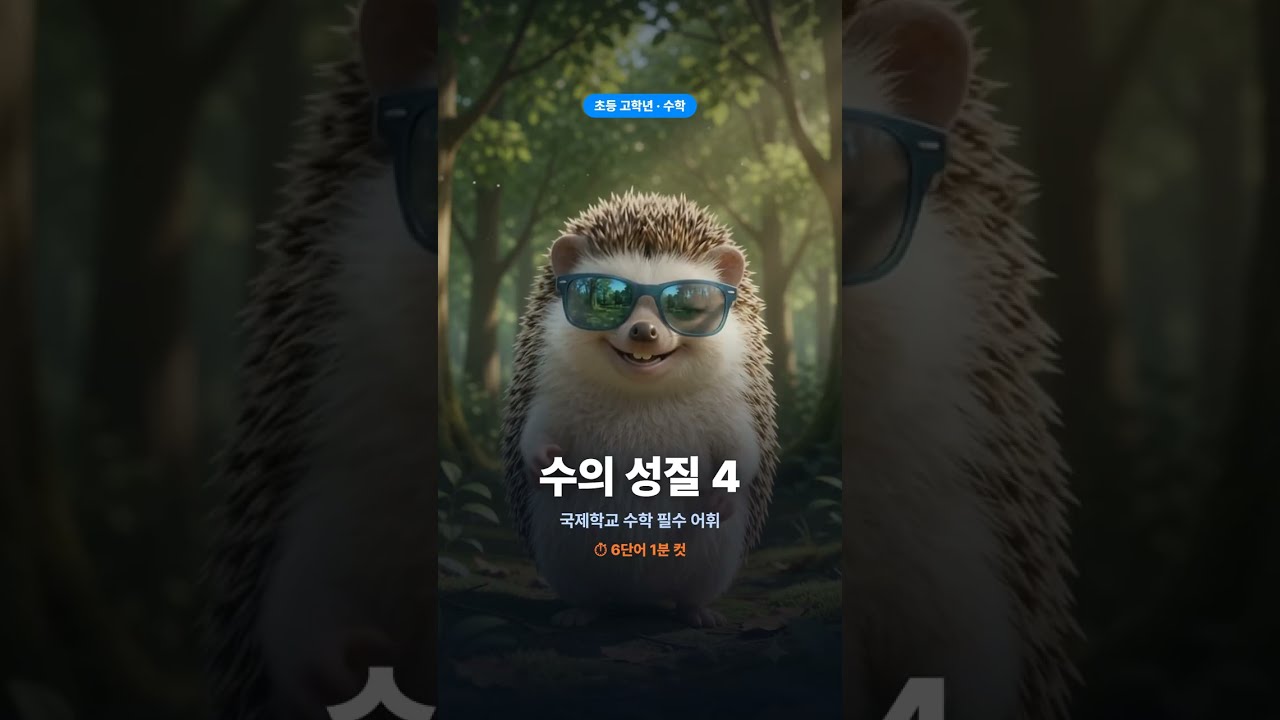 고도치와 함께 배워보는 국제학교 어휘 - 초등고학년 수학 수의성질 4번