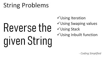 String Problem - 5: Reverse the given String | Java Implementation
