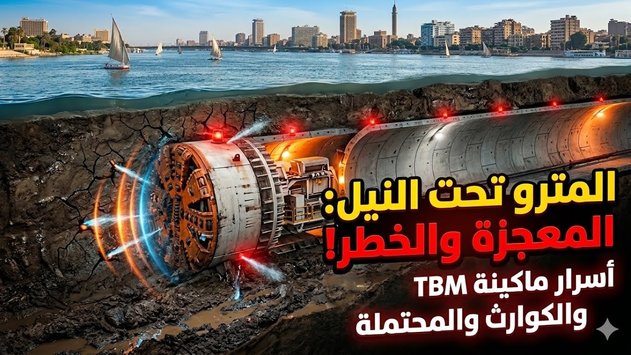 كيف يعبر مترو الأنفاق تحت نهر النيل دون أن يغرق؟ 🚇🌊 معجزة هندسية!