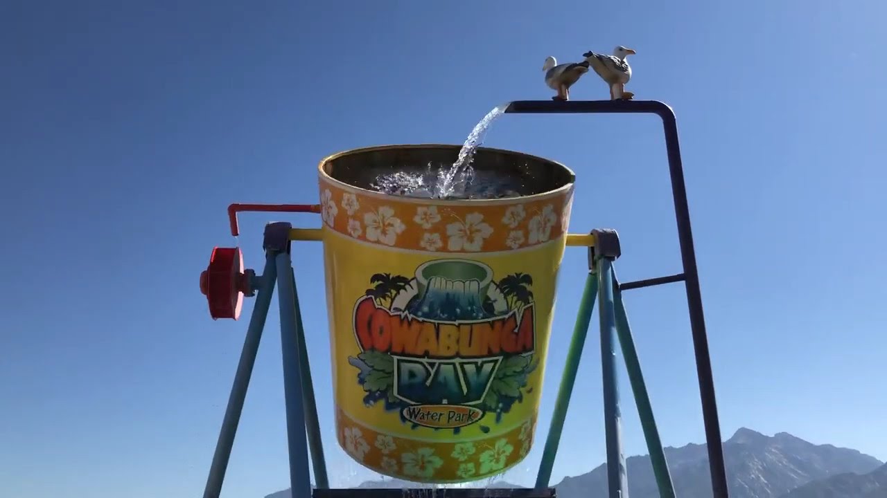 The Cowabunga Splash Yellow Bucket at Cowabunga Bay Water Park