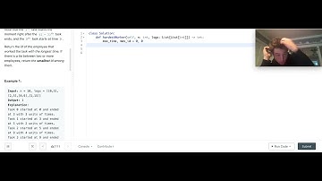 Leetcode 2432. The Employee That Worked on the Longest Task